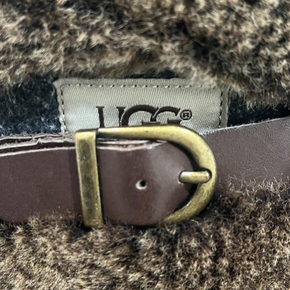 UGG Boots Womens Size 7 Brown Faux Fur Leather Buckle Winter Snow Shoes - Picture 10 of 13
